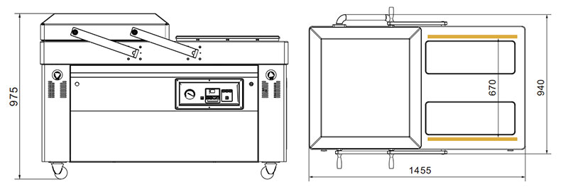 Empaquetadora de vacío de doble cámara (flip automático) DZ-6002SAuto-2-Sincropack