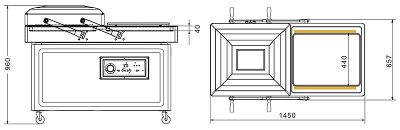 Máquina de envasado al vacío tipo cámara doble DZ-600 2SA-3